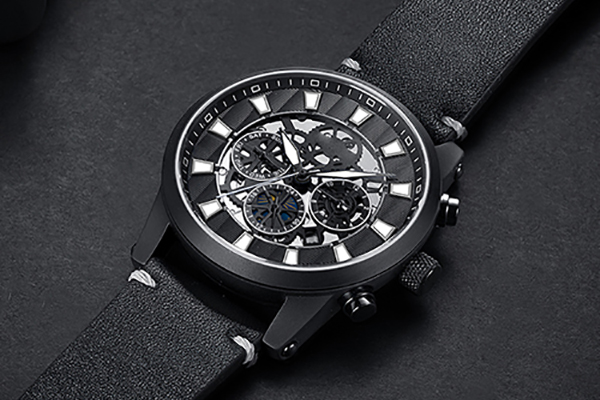 大表盤商務男士鏤空表面設計手表