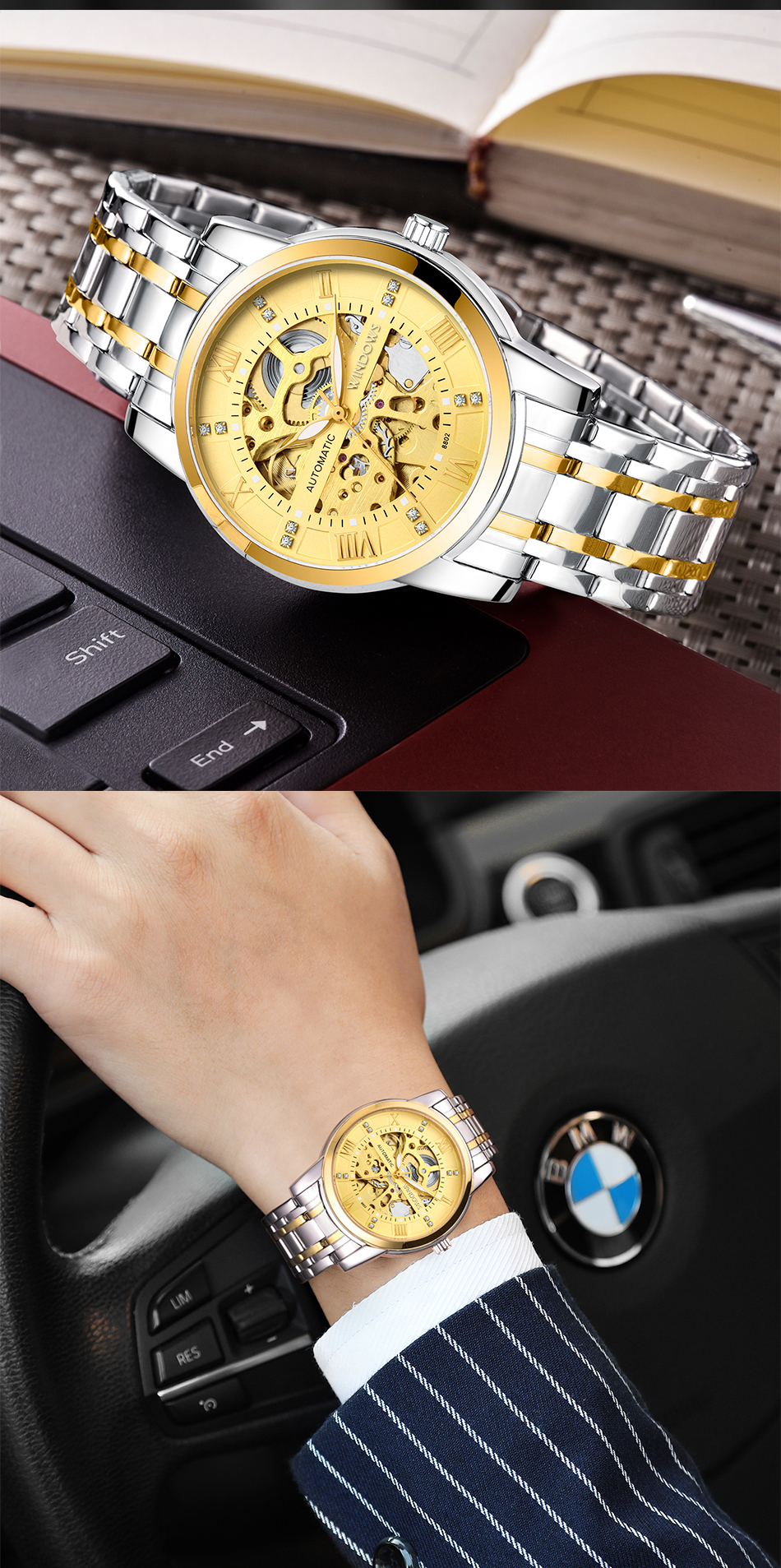 穩(wěn)達(dá)時熱賣電商暢銷款鏤空機(jī)械表貨源直供