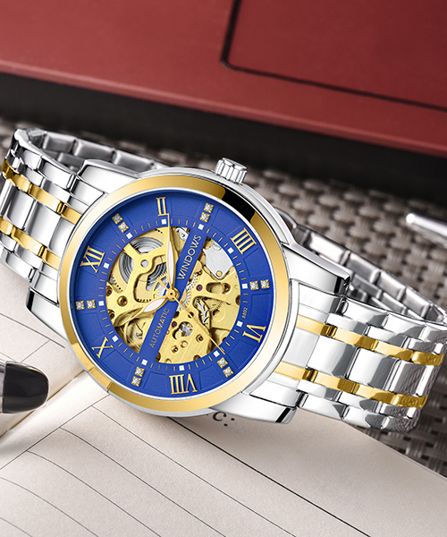 男士機械手表批發(fā)創(chuàng)意鏤空設計