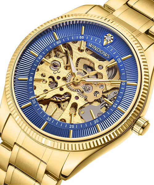 男士機械手表批發(fā)創(chuàng)意鏤空設計