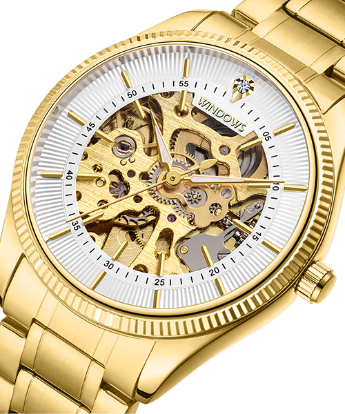 男士機械手表批發(fā)創(chuàng)意鏤空設計