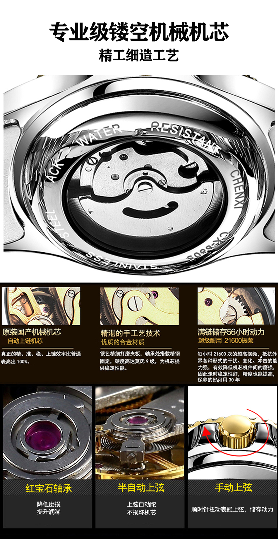 穩達時經典商務機械手表批發供應，源頭廠家一手貨源支持混批