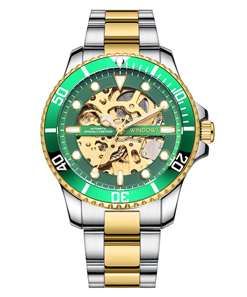 廠家直供間金鏤空機械手表批發貨源