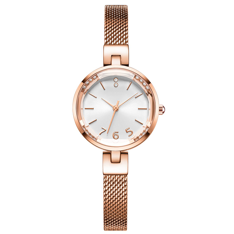 578女士商務時尚鋼網帶防水石英表廠家代發