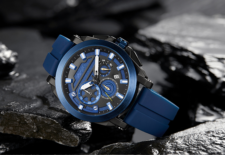 新款男士休閑手表多功能夜光合金表石英手表廠家