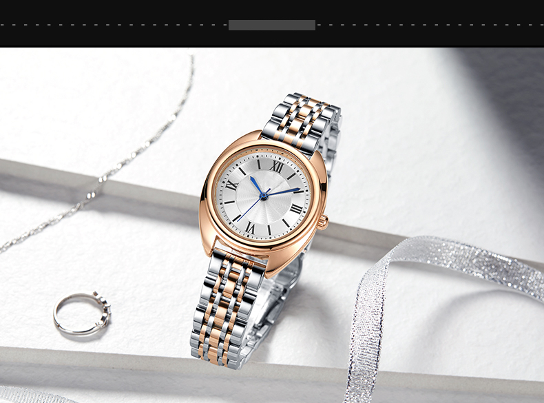 593熱銷韓版簡約時尚鋼帶防水女士手表廠家