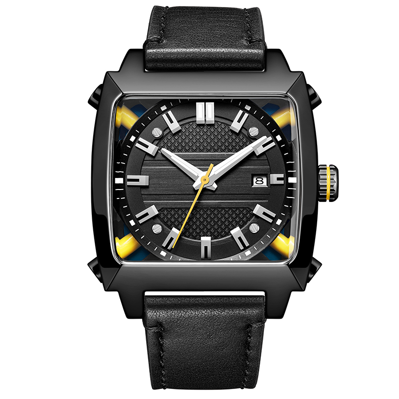 6763歐美潮流時(shí)尚方形男士全自動(dòng)機(jī)械手表廠家直供