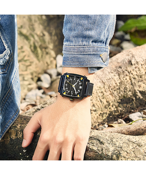 6763歐美潮流時尚方形男士全自動機械手表廠家直供