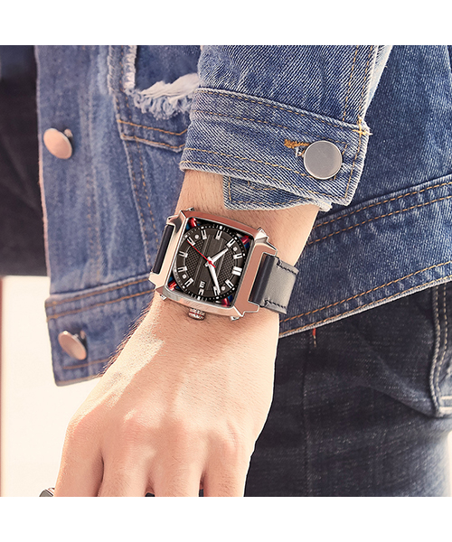 6763歐美潮流時尚方形男士全自動機械手表廠家直供