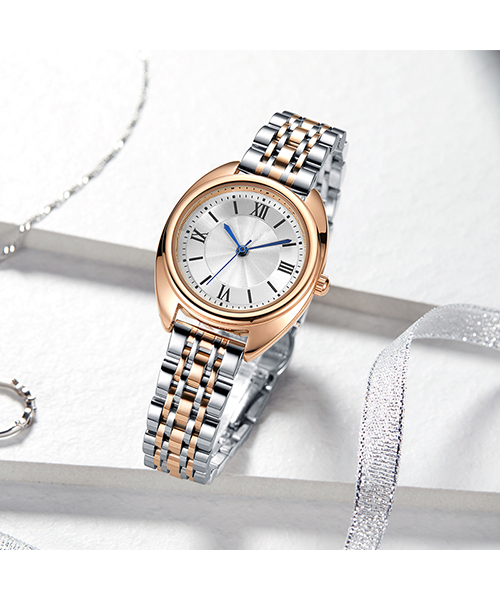 593熱銷韓版簡約時尚鋼帶防水女士手表廠家