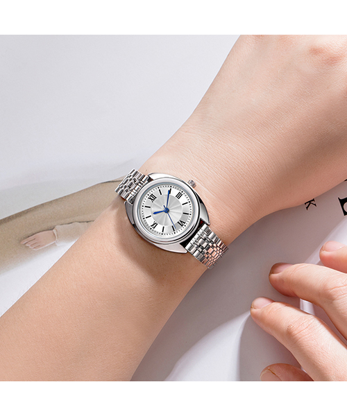 593熱銷韓版簡約時尚鋼帶防水女士手表廠家