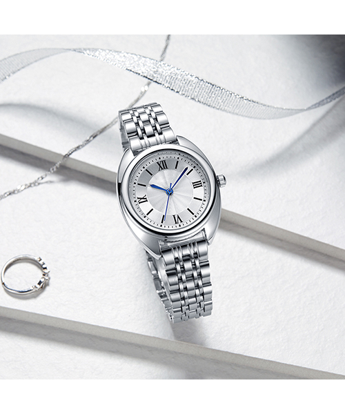 593熱銷韓版簡約時尚鋼帶防水女士手表廠家
