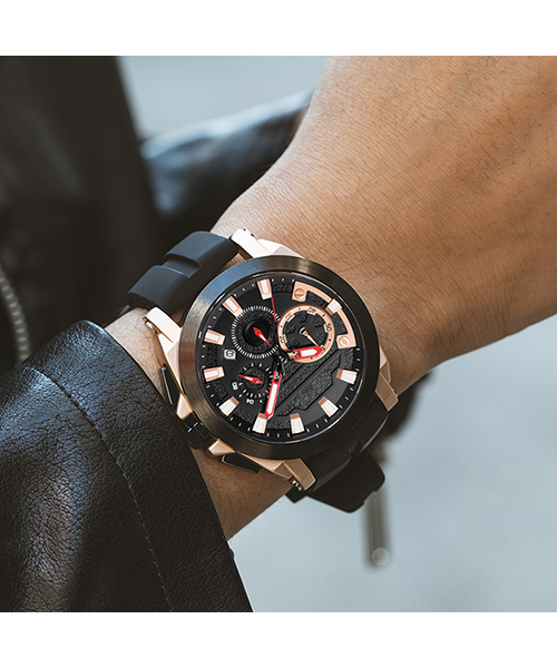 580新款男士休閑手表多功能夜光合金表石英手表廠家