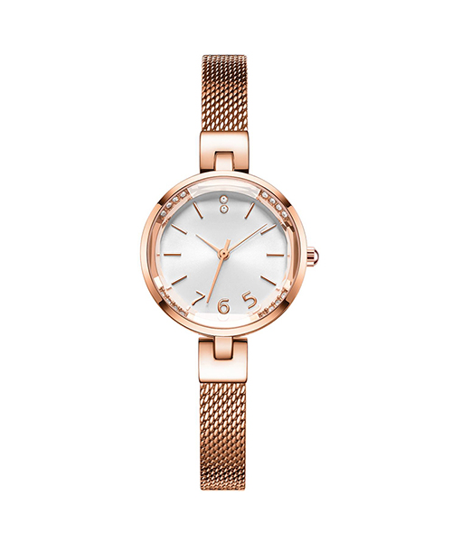 578女士商務時尚鋼網帶防水石英表廠家代發