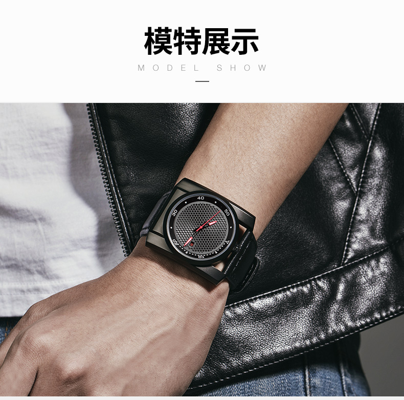 6775商務(wù)時尚男士方形鋼殼防水全自動機械手表廠家代發(fā)