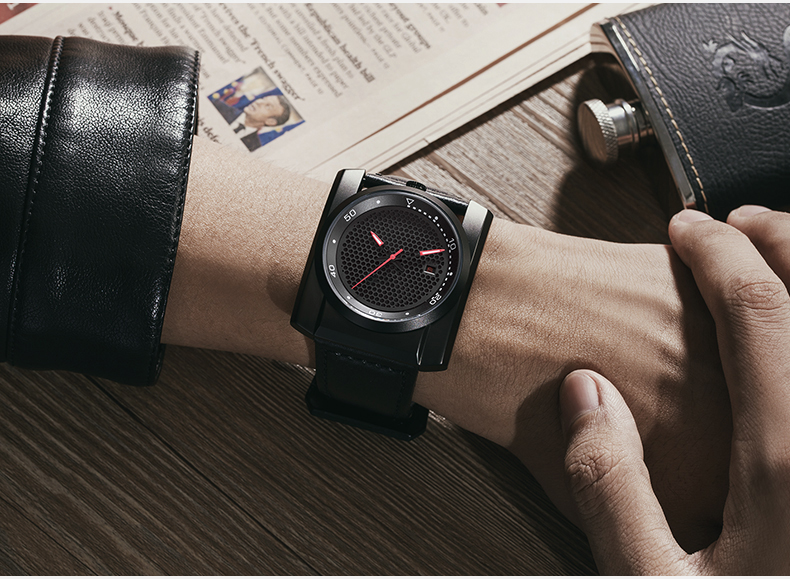 6775商務(wù)時尚男士方形鋼殼防水全自動機械手表廠家代發(fā)