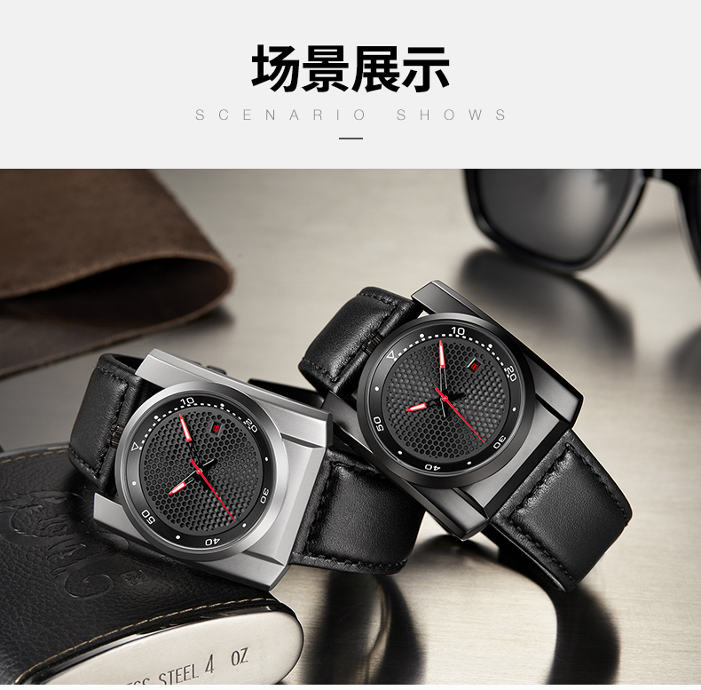 6775商務(wù)時尚男士方形鋼殼防水全自動機械手表廠家代發(fā)