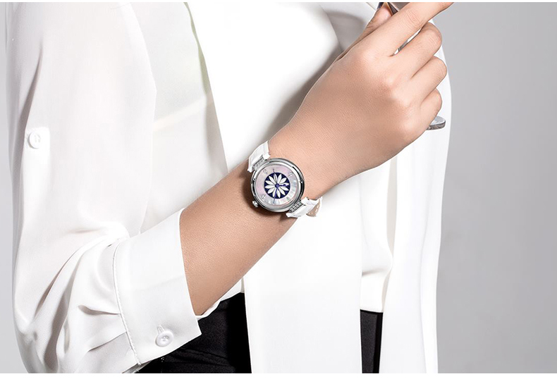 6776時尚淑女全自動機械防水皮帶女士手表廠家促銷