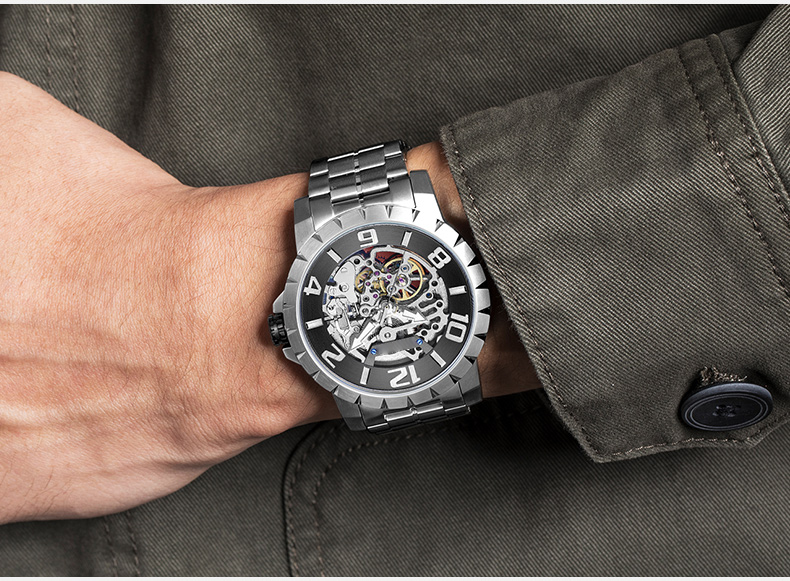 6784外貿新款鏤空商務時尚全自動男士機械手表廠家一手貨源