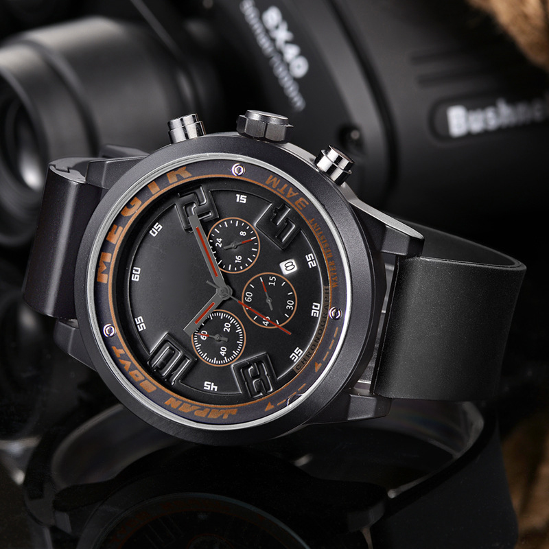 2001硅膠表帶時(shí)尚運(yùn)動(dòng)夜光日歷大表盤(pán)男士石英手表廠家自產(chǎn)供應(yīng)