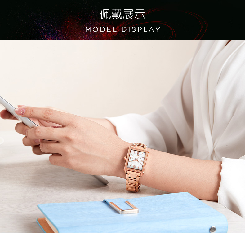 1079輕復古時尚方形手表進口機芯日歷女士石英手表廠家貨源