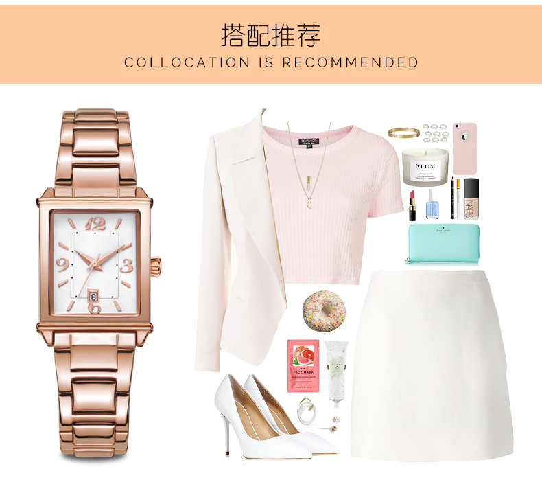 1079輕復古時尚方形手表進口機芯日歷女士石英手表廠家貨源