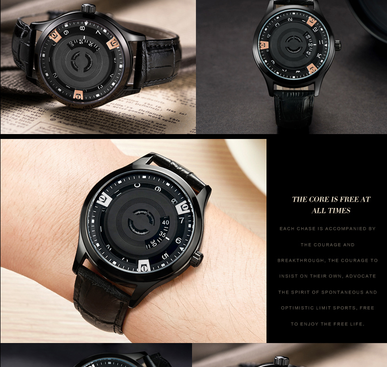 1067G無指針運動防水手表簡約潮流真皮男士石英手表廠家一手貨源