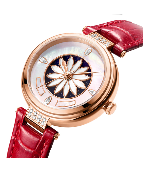 6776時尚淑女全自動機械防水皮帶女士手表廠家促銷