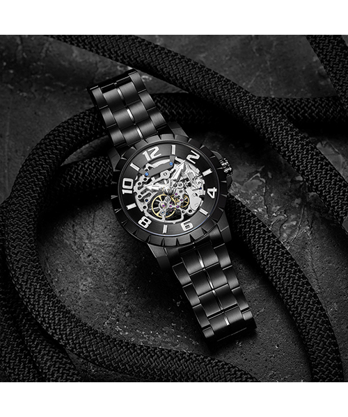 6784外貿新款鏤空商務時尚全自動男士機械手表廠家一手貨源