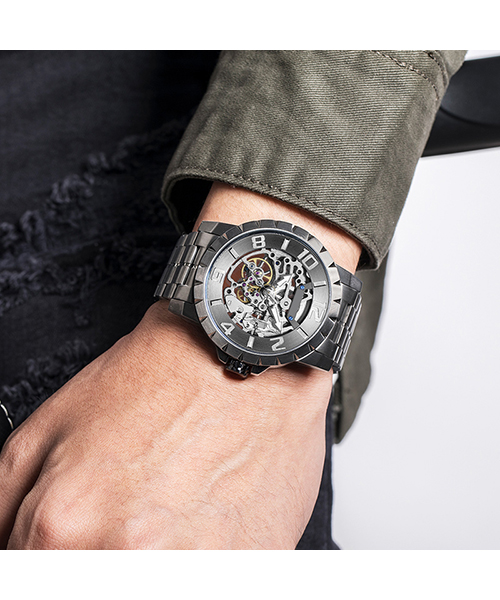 6784外貿新款鏤空商務時尚全自動男士機械手表廠家一手貨源