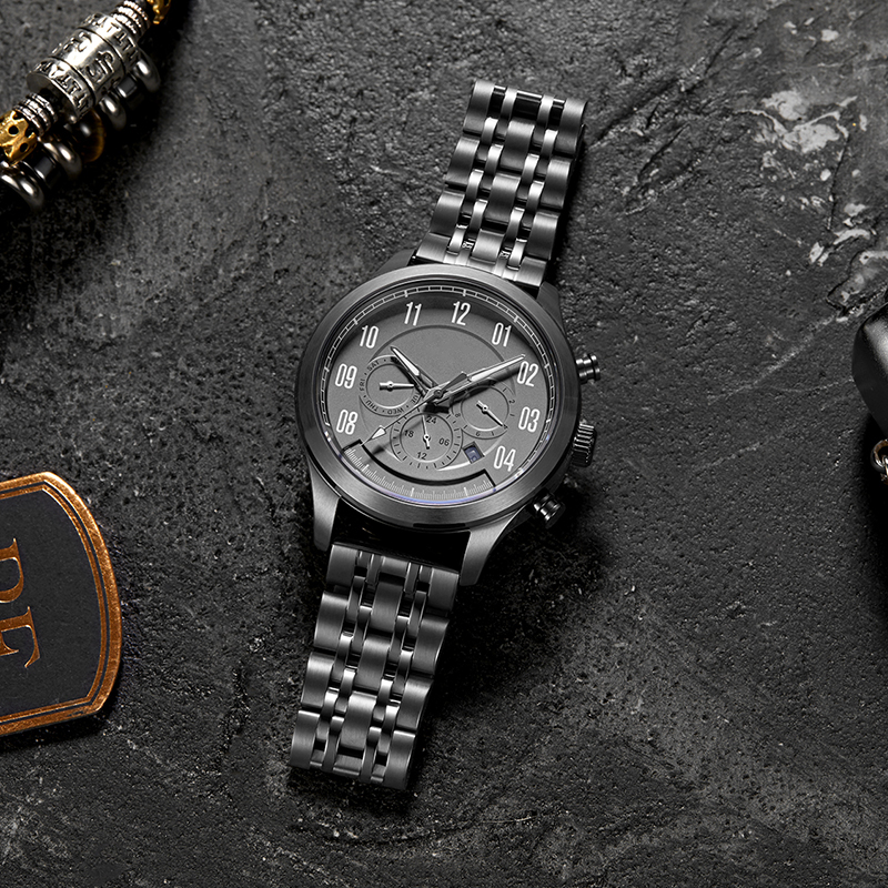 6785新款男士手表多功能商務(wù)三眼機(jī)械手表廠家貨源直批