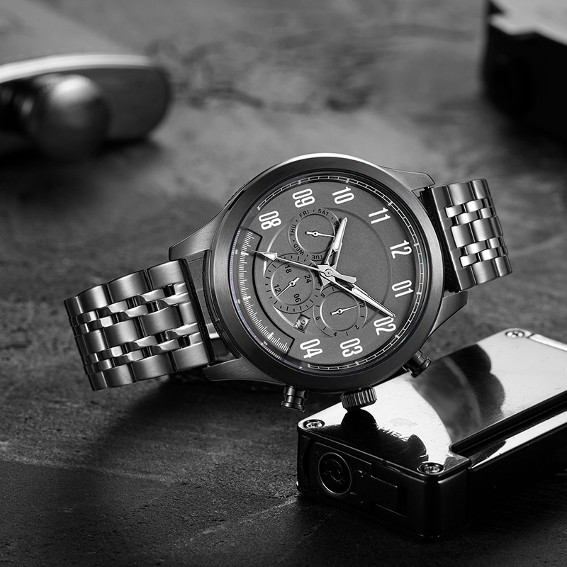 6785新款男士手表多功能商務三眼機械手表廠家貨源直批