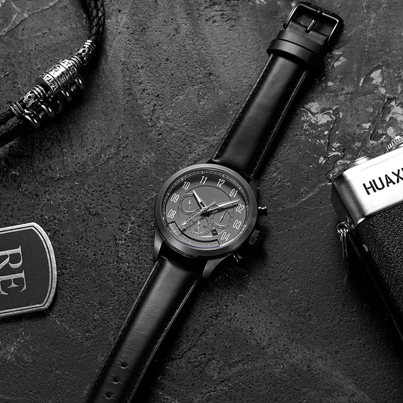 6785新款男士手表多功能商務三眼機械手表廠家貨源直批