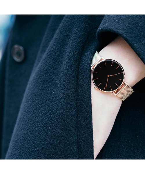 CB36W簡約防水石英網(wǎng)帶手表兩針超薄女士手表廠家一手貨源