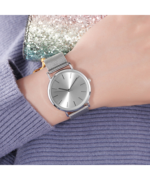 CC32北歐簡約潮流女士手表精致防水網帶石英手表廠家現貨代工