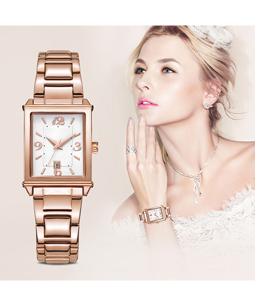 1079輕復古時尚方形手表進口機芯日歷女士石英手表廠家貨源