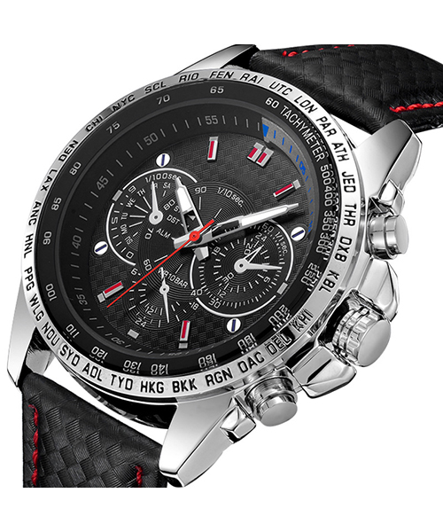 1010G潮流款運動熱銷石英手表假三眼夜光男士手表廠家直供