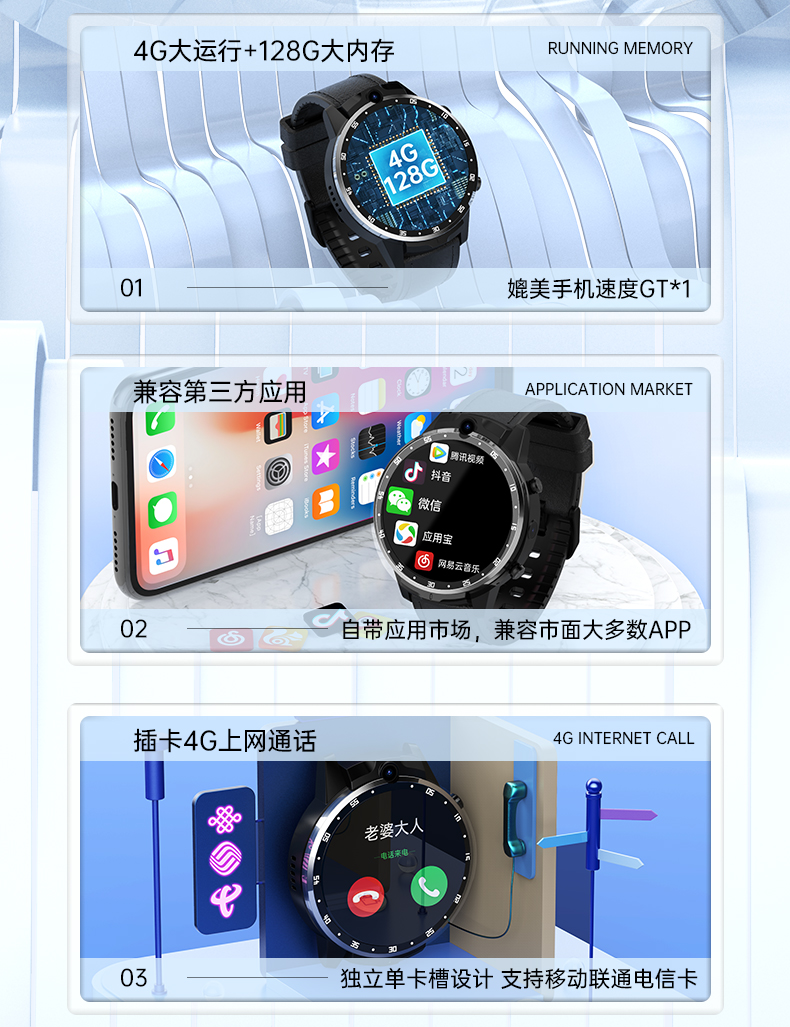 X6000-E全網通4G智能腕表多功能配置守護健康手表廠家直銷